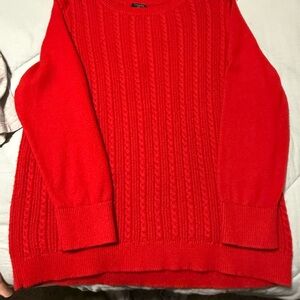 Talbots Bright Red Crew Neck Sweater